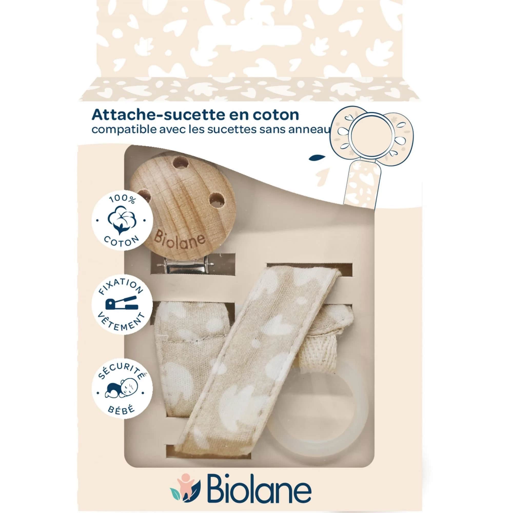 Attache sucette - anatomique beige