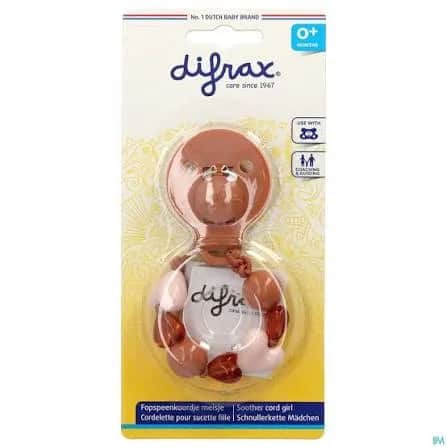 Attache sucettes perles /rose
