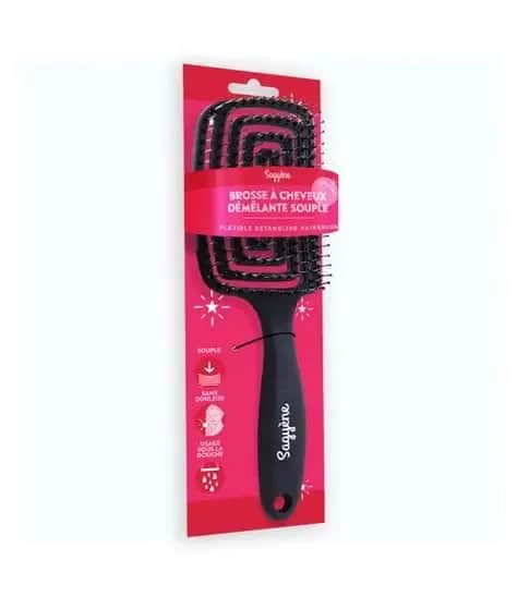 Brosse à Cheveux Démêlante Souple Noire