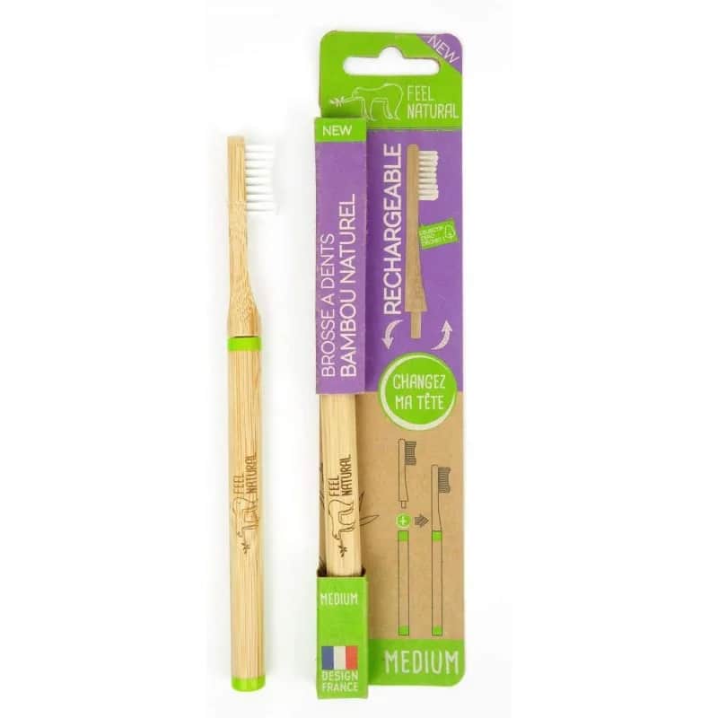 Brosse à dents tête interchangeable bambou Medium