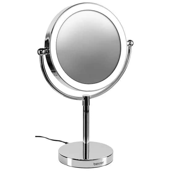 BS69 Miroir cosmétique éclairé grossissement x5 sur pieds 30 leds