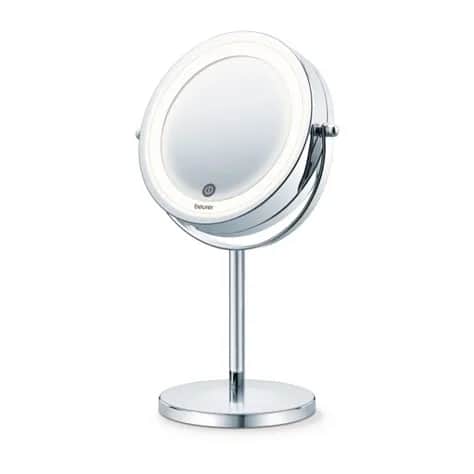 BS69 Miroir cosmétique éclairé grossissement x5 sur pieds 30 leds
