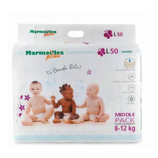 Couches + 8/12kg (large) sachet de 50