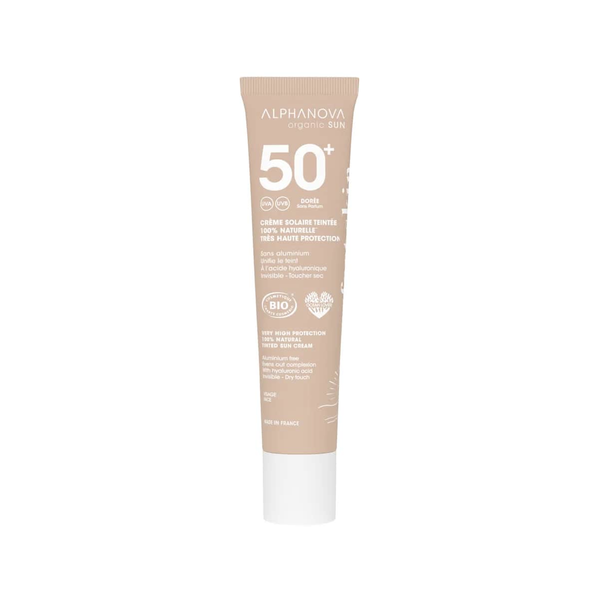 Crème solaire teintée dorée(sans parfum) SPF50 bio 40g