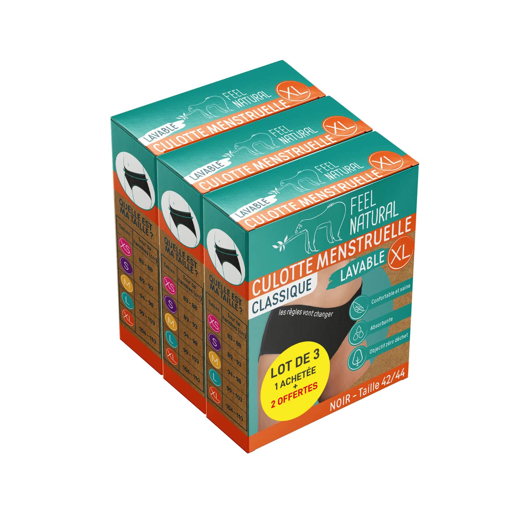 Feel Natural Culotte menstruelle DENTELLE XL 42/44 Lot x3