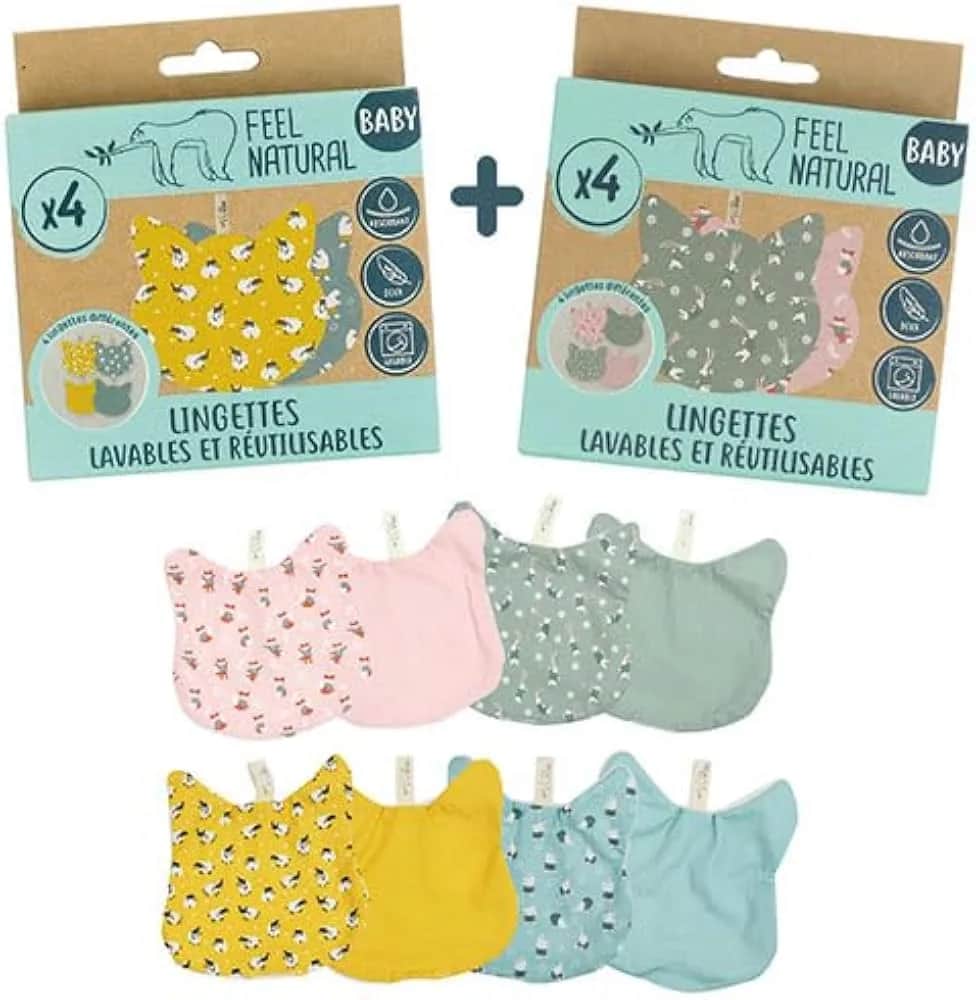 Lot 4 lingettes bébé Ophélie