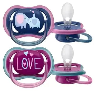 Sucette Air 18M+ Elephant + Cœur x2